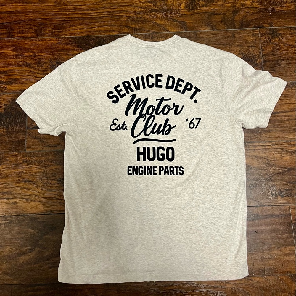 HUGO Service Dept Nampie Tee in Cream and Black NEW!